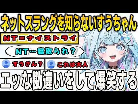 【堕天使Hum】 | ネットスラングをあまり知らないすうちゃん…エッな勘違いをしてしまい爆笑してしまう【⽔宮枢/マインクラフト/Minecraft/FLOWGLOW/ホロライブ/切り抜き】